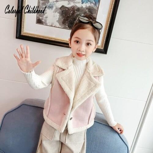 2018 New Baby Winter Coat Fashion Little Girls Berber Fleece Thicken Waistcoat Infant Baby Turn Down Collar Warm Tops &jacket