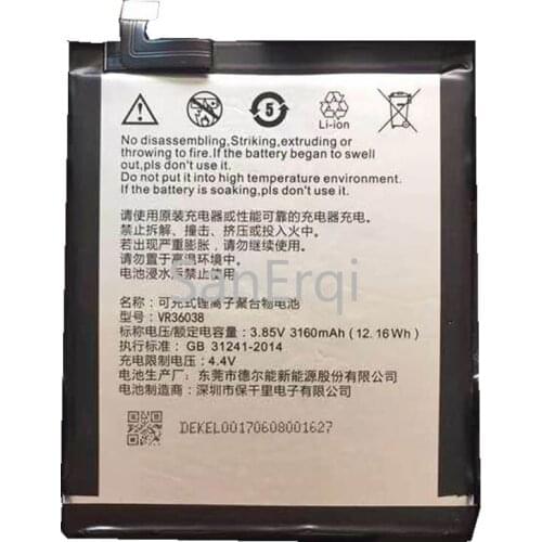 3.85V 3160mAh 12.16Wh VR36038 replacement Battery For PROTRULY V10S rechargeable brand new polymer li-ion battery