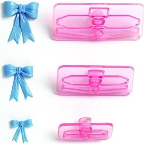 3pcs/set Plastic Bows Bowknot Cake Cutter Fondant Mold Kitchen Accessories DIY Baking Pastry Tools QW883508