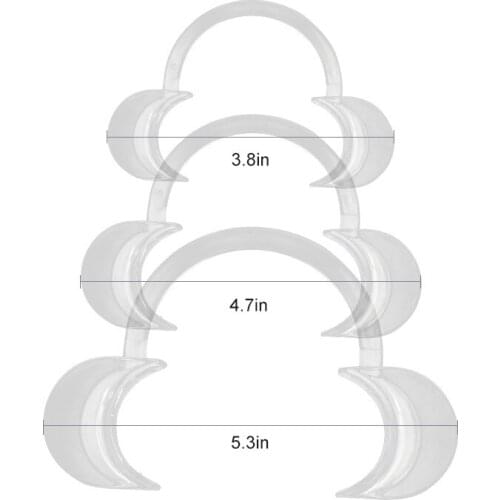 3pcs Blue/White Dental Mouth Opener C Shape Cheek Lip Retractor Intraoral Mouth Gag Orthodontic Tool Mouth Spreader Lip Opener