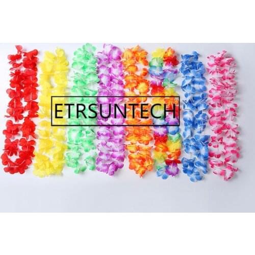 300pcs Hawaii Lei Luau Party Supplies Garland Necklace Colorful Fancy Dress Party Hawaii Beach Fun