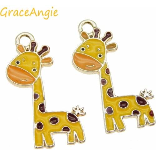 8pcs Animal Ciraffe Charms Necklace Earrings Choker Cartoon Jewlery DIY Pet Deer Animals Jewelry Charms Handmade Craft keychain