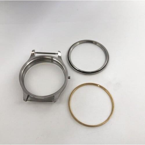 44mm Waterproof Stainless Steel Watch Case For ETA6497/6498 Watch Movement Replacement Repair Accessories Black/Silver Optional