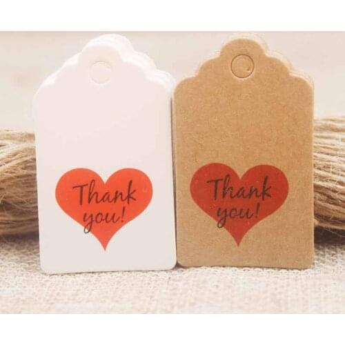 5*3cm DIY Happy valentines day red heart gift label tag sweet love Wedding PaperTags Price label Tag Cards100pc with 100ropes