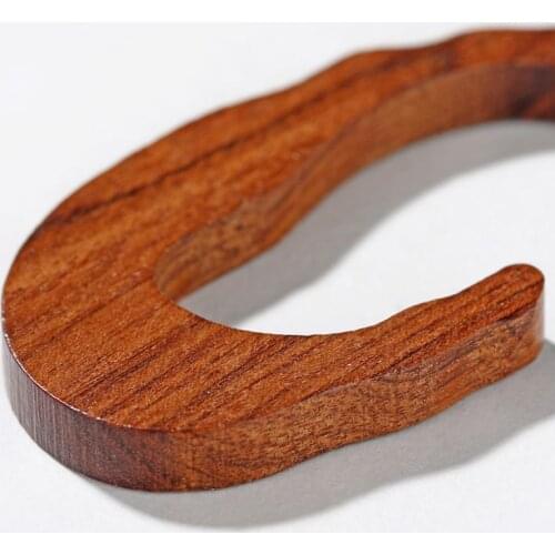 5 Pairs Natural Wood Geometric Round Square Statement Earrings Ethnic Brown Wood Drop Earrings Set Women Fashion Jewelry