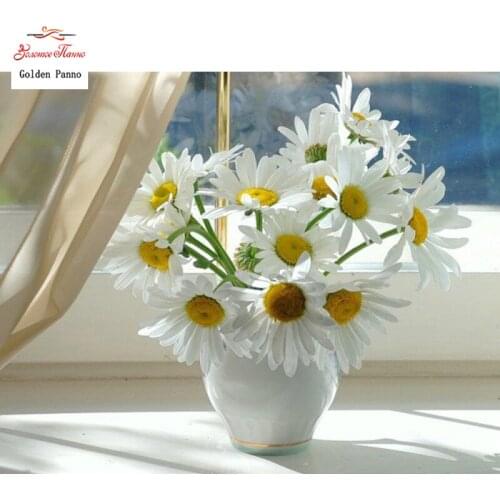 Diamond Painting Full Square 5D Diy Daimond Embroidery Diamant Mosaic Sale Displasy Broderie Diamant "White daisies" 12