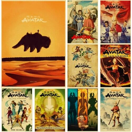 Avatar The Last Airbender Aang Fight Anime Poster Vintage Canvas Wall Art Canvas Print Painting Decorative Picture Living Room