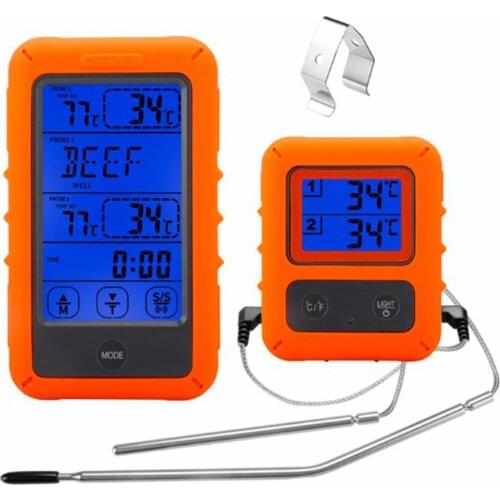 Remote Wireless Digital Meat Thermometer Grill Oven Kitchen Thermomet With Timer 4 Probes For BBQ Food Oven Smoker