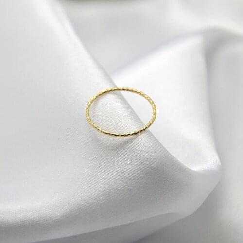 Domino Handmade Sparkle Dainty Gold Stackable Ring Thin Knuckle Rings Minimalist Modern Everyday
