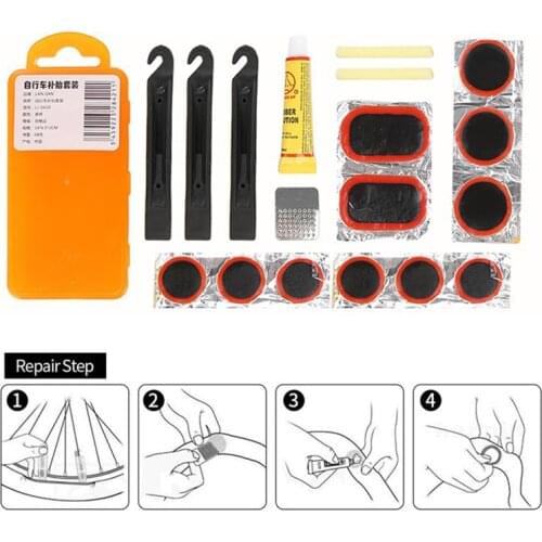 MTB Mountain Bike Tire Repair Tool Bicycle Flat Puncture Patch Glue Lever Set Portable Cycling Tyre Fix Repair Kit Mender BC0552