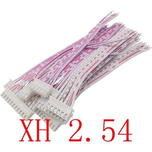 5Pcs XH2.54 Female Wire Connector Terminal Cable 10/20/30CM JST XH 2.54mm Pitch 2P/3/4/5/6/7/8/9/10/11/12 Pin Single Head 26AWG