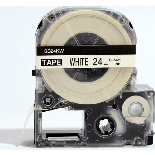 KINGJIM 24mm black on white SS24KW label tape replacement fo Labelworks LW-600P