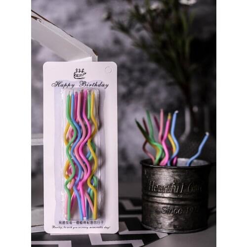 Korean version of color curve birthday candle banquet decoration supplies baby one year old romantic proposal party