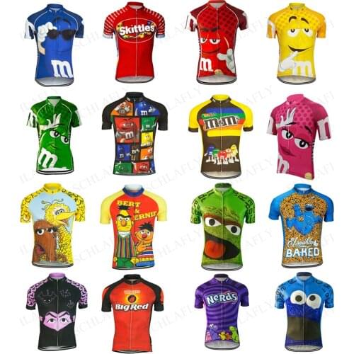2021 NEW Multi Styles Colourful Retro Cycling Jersey Short Sleeve Summer Bike Wear Road Clothing Bicycle Clothes Funny Schlafly