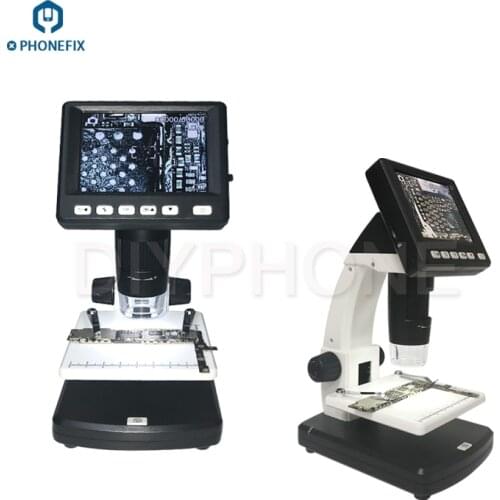 PHONEFIX 3.5 Inch LCD Digital Microscope 5 Megapixels 8 LED Microscope Camera Video Recorder for Phone Motherboard PCB Repair