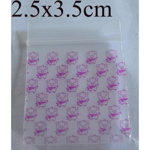 2.5x3.5cm gift zipped bag,1000pcs/Lot 1''x1.4'' mini ziplock bag zipper bag reclosable plastic pe bag FreeShipping