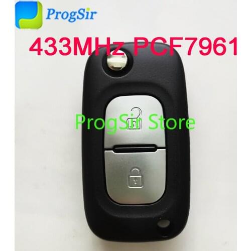 2Button 433MHz FSK Remote Control Key For Renault Clio Master Kangoo With PCF7961 ID46 Chip