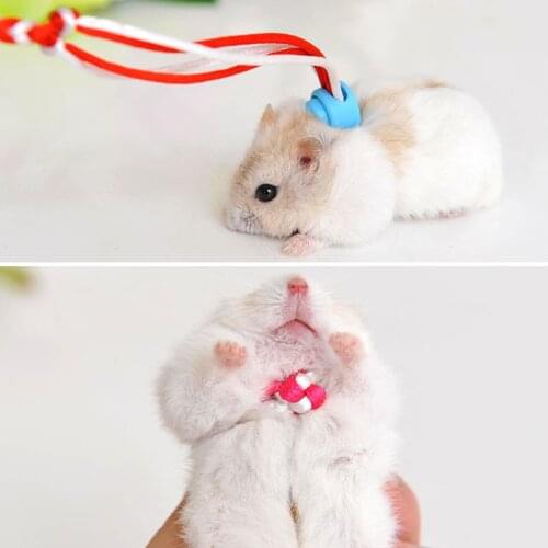 Adjustable Pet Hamster Harness Rope Gerbil Woven Harness Leash Collar for Rabbit Squirrel Pet AUG889