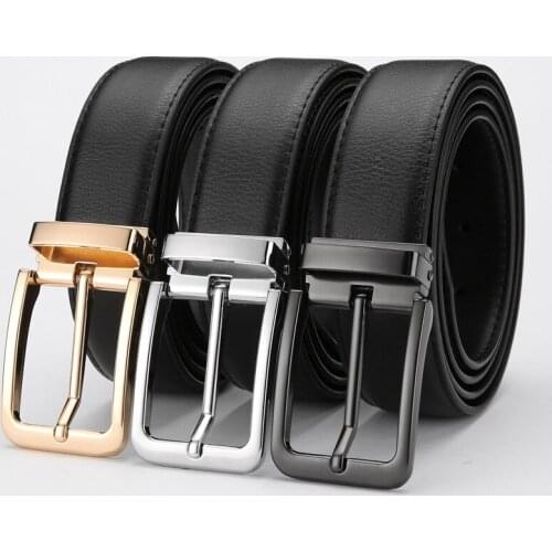 New Leather Belt Male Leather Male Belt Needle Buckle Youth Leisure Belt Young Business Pure Cowhide Belt Designer Belt Men