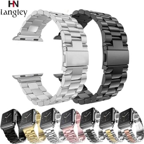 Full solid Stainless steel Watchband For iwatch 2/3/4/5 38/42mm 40mm/44mm For Apple Watch Straps Watches Accessories Wholesale