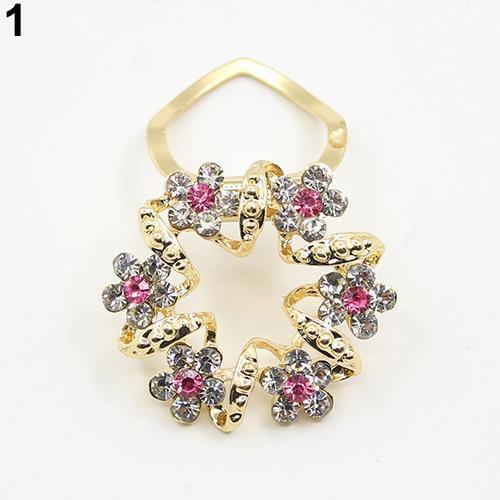 Lady Girl Luxury Elegant Rhinestone Flower Garland Scarf Clip Brooch Pin Jewelry fashion