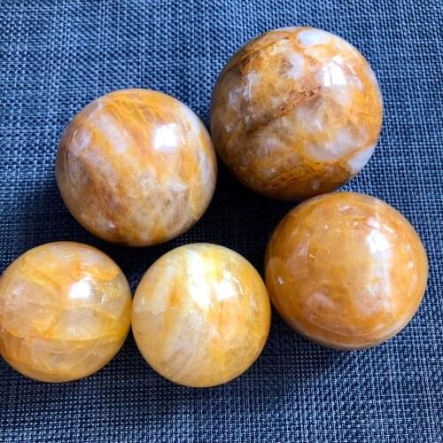 Natural golden healer sphere ball reiki healing crystals sphere for home decoration