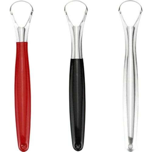 1Pc Tongue Brush Useful Tongue Scraper Stainless Steel Oral Tongue Cleaner Mouth Brush Reusable Fresh Breath Maker
