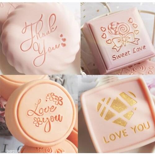 Sweet love you letter Stamp Home Cleaning Natural Seal Acrylic Transparent Imprint Soap Stamp For Handmade Making Chapter Tools