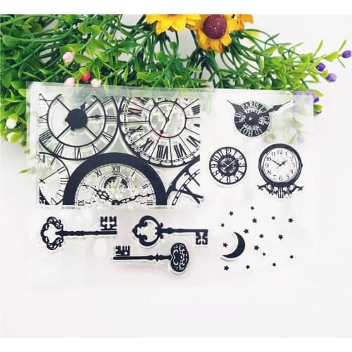 Hot sale Clock key Transparent Clear Stamps / Silicone Seals Roller Stamp for DIY scrapbooking photo album/Card Making
