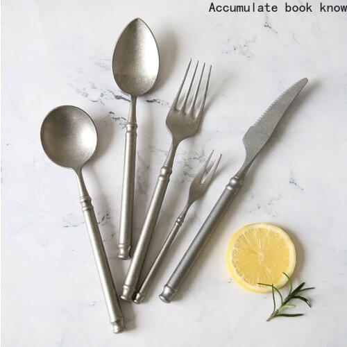 Retro Snow Scrub304 Stainless Steel Flatware Kitchen Western Cutlery Set Steak Coffee Dessert Vintage Special Fork Tableware new