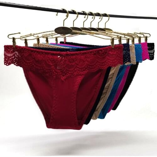 12 Pieces Sexy Ladies Panties Women Briefs Lace Patchwork Style Underwear Lingerie Female Fashion Pantys Underpants Multi-Colors