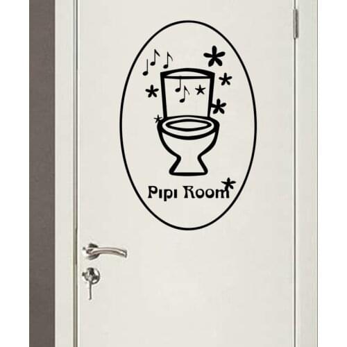 Funny French Pipi Room Stickers Toilet WC Wall Decor Door Sign Home Decor Wall Decals House Decoration Mural Wall Art 25cmX35cm