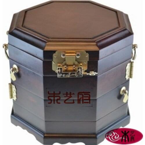 Rosewood mirror box black wood plain old material jewelry box jewelry box red wood carving furniture Decoration Wedding Gifts