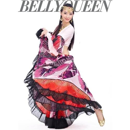 2021 New BQ048 Belly Dance Dress Women Floral and Lotus Tops Skirt Latin Dance Dress Performance Modern Dancing Dress