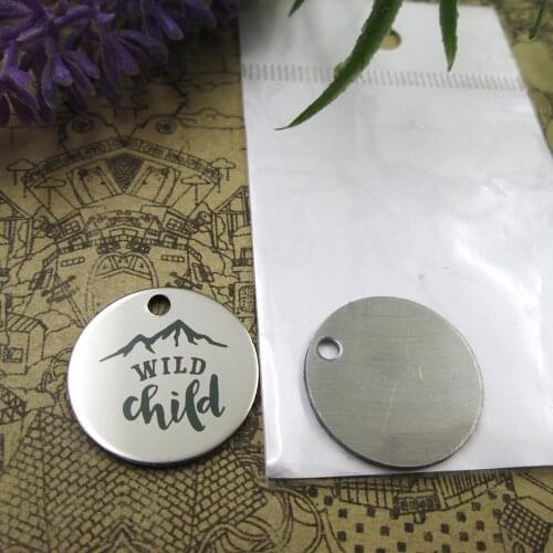 10pcs--"WILD CHILD"stainless steel charms 5 styles for choosing DIY Charms for necklace bracelets