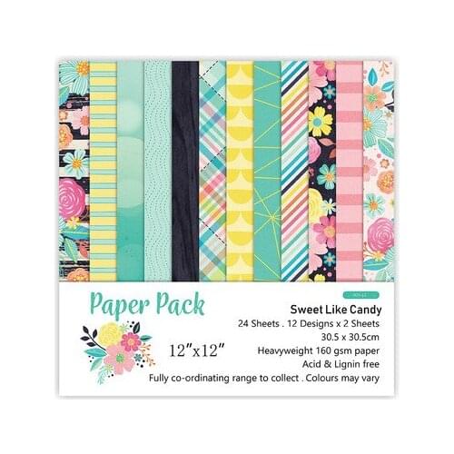 12inch 24sheets Sweet candy color Scrapbooking Paper Origami Background Paper DIY children Birthday gift wrapping Home deco