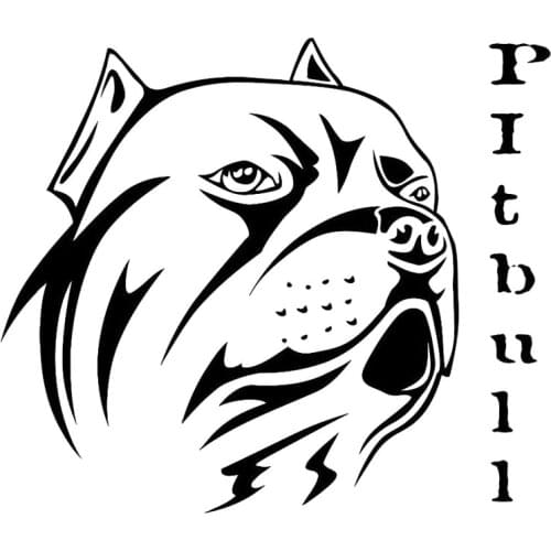 13CM*11.2CM Dog Pitbull Animal Guard Friend Vinyl Stickers Car Decal Black/Silver C10-00282