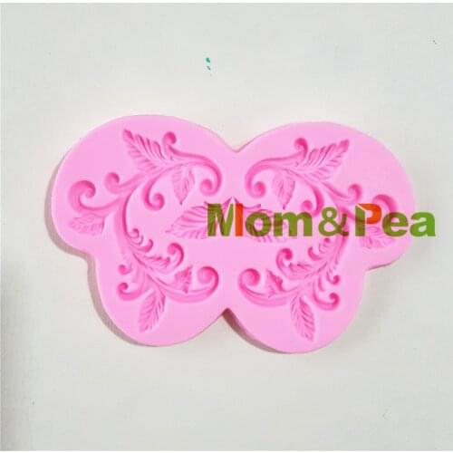 Mom&Pea 1306 Free Shipping Leaf Flower Silicone Mold Cake Decoration Fondant Cake 3D Mold Food Grade