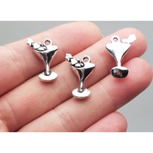 20pcs/lot--20x14mm, Antique silver plated drink cold cup charms,DIY supplies,Jewelry accessories