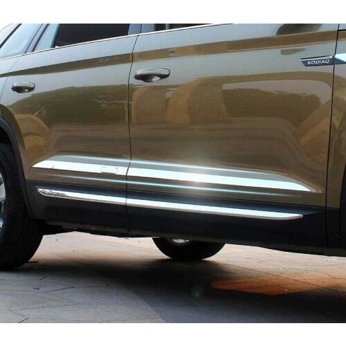 4pc for SKODA KODIAQ Body trim Door bar Anticollision strip Stainless steel decorate Trim