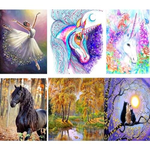5D DIY Diamond Painting Unicorn Cross Stitch Diamond Embroidery Sticker Embroidery Handmade New Year Gift for Home Decoration