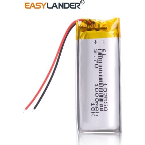 1000mah lithium-ion polymer battery 3.7 V 102050 For MP3 MP4 MP5 GPS KTV household battery amplifier audio computer microphone