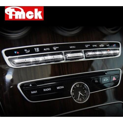 Car Accessories Center Console Air Condition Button Diamond Decoration Cover Trim for Mercedes Benz C E GLC Class W205 W213 X253
