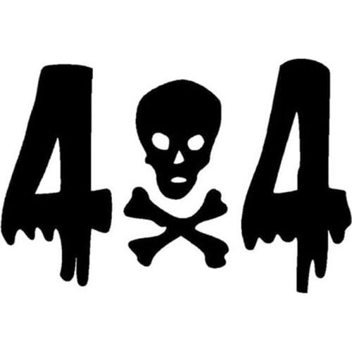 4x4 Skull and Crossbones Car Stickers Creative Pvc Car Stickers Are Suitable for All Kinds of Cars Black/white, 14cm*9cm