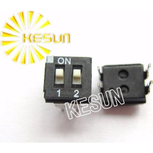 FREE SHIPPING 10PCSx 100% Original EAH102 2 Position 2.54mm IC type Black DIP Switch EAH102EZ
