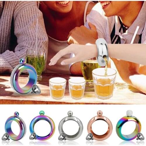 Bracelet Hip Flask Stainless Steel Portable Bracelet with Funnel for Storing Wiskey Alcohol