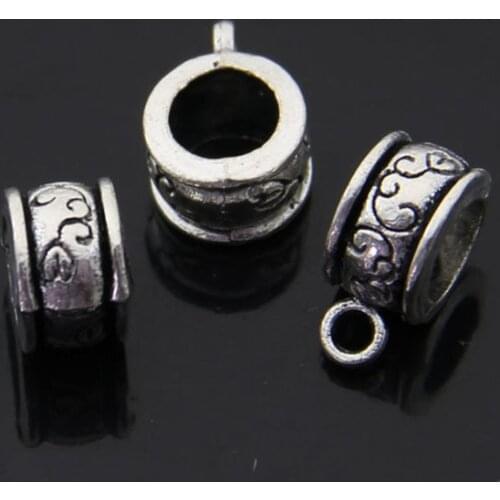 20pcs/lot 12*10mm Antique Silver Color Charm Beads for Jewelry Metal Big Hole Beads fit Bracelet Necklace Jewelry Making