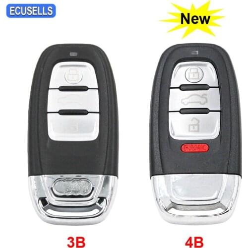 3/4 Button Remote Car Key Shell Case Smart Key Housing Cover Fob for Audi A3 A4 A5 A6 A7 A8 Q5 Q8 S4 S5 S6 Uncut Blank Blade