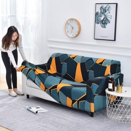 Geometric Pattern Sofa Cover Stretch Couch Slipcover Washable Furniture Protector for Loveseat 3seater L Shape Sofa