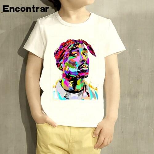 Tupac 2pac Hip Hop Swag Cartoon Design Baby Boys/Girl T Shirt Kids Funny Short Sleeve Tops Children Cute T-Shirt,HKP287